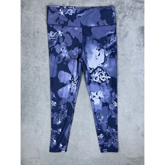Fabletics Pants Womens XXL Blue Tie Due High Waist Skinny Leggings 1617843 - Picture 1 of 9